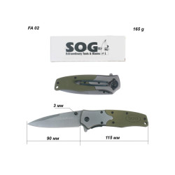 Туристический складной нож SOG FA02 зеленый. a1