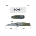Туристический складной нож SOG FA02 зеленый. a1