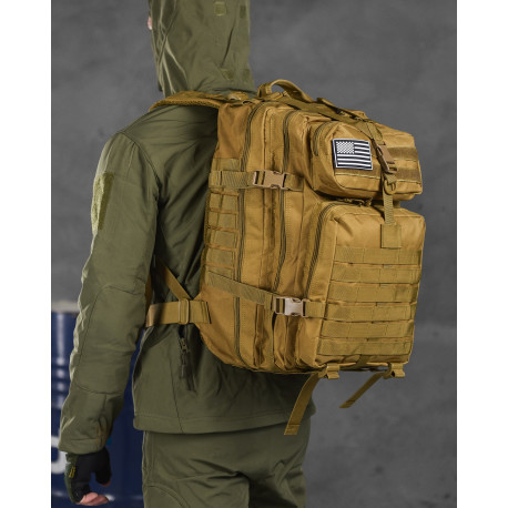 Рюкзак военный на 45л с системой molle койот