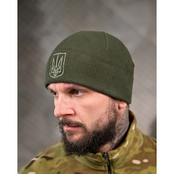 Флисовая шапка Герб Олива