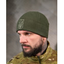 Флисовая шапка Герб Олива