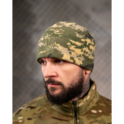 Шапка флисовая пиксель Герб