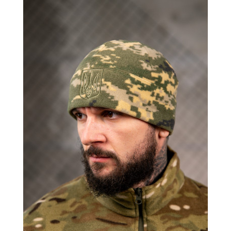 Шапка флисовая пиксель Герб