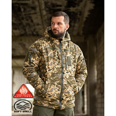 Тактическая куртка пиксель Patriot Omnihit Softschel