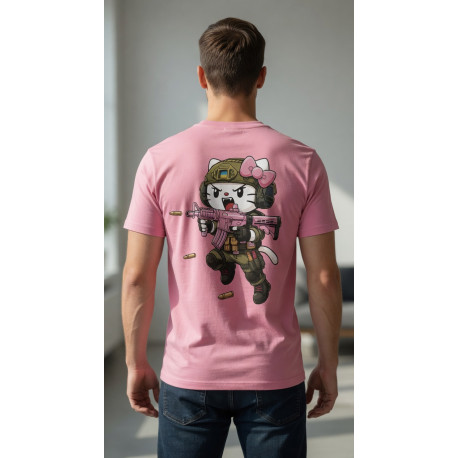 Футболка мужская Hello Kitty розовая оптом