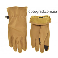 Перчатки тактические сенсорных экранов мужские softshell, подкладка флис койот