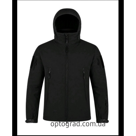 Куртка тактическая Soft Shell чёрная оптом